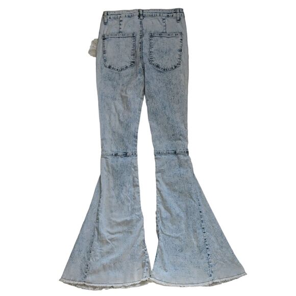 Altar'd State acid wash flare bottom high waisted stretch jeans SIP6138A size S - Picture 2 of 10